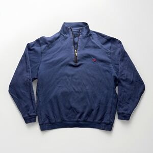 Southern Marsh Mens Small Blue 1/4 Zip Cotton Pullover Preppy Casual Outdoor
